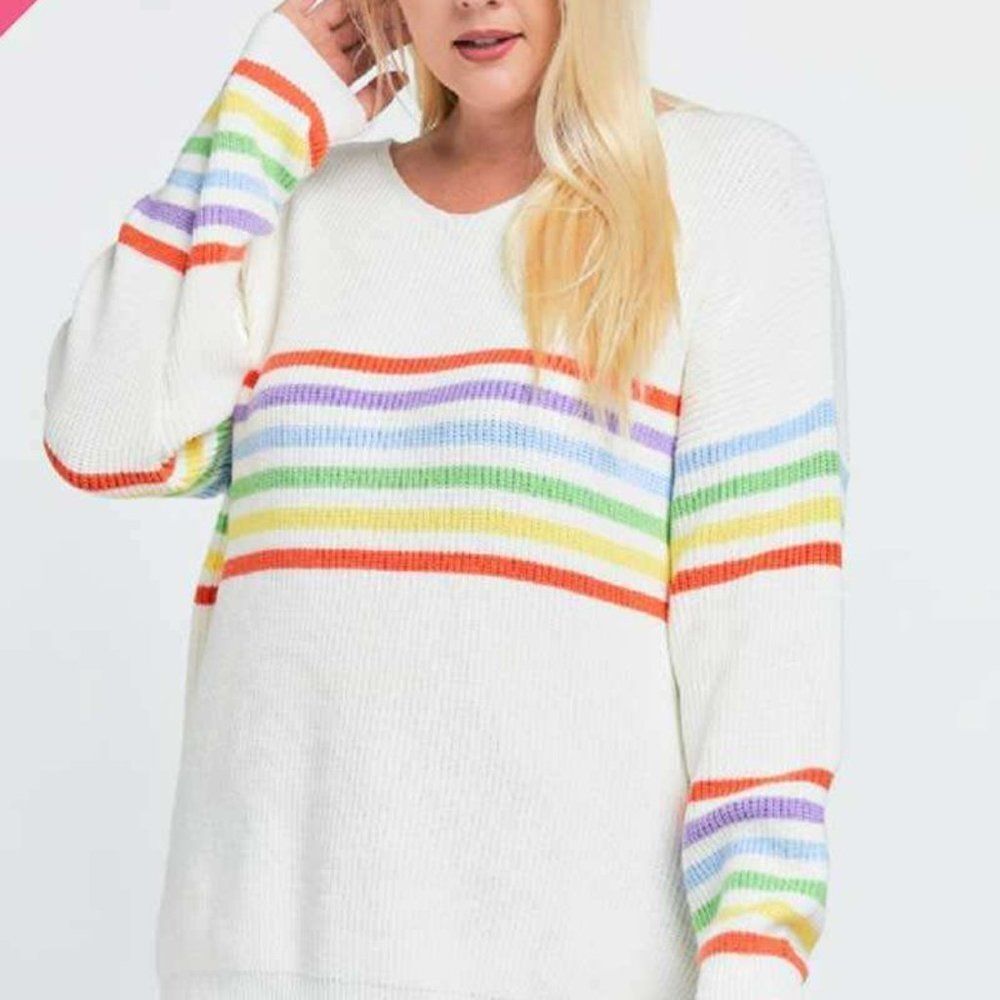 🌈 PRIDE Oversized Pullover Sweater Plus Size - Picture 3 of 4